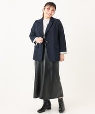 OLHLA05119 eur3(エウルキューブ) 【大きいサイズ】フェイクレザースカート ブラック(94)