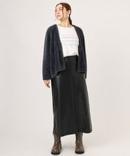 OLHLA05119 eur3(エウルキューブ) 【大きいサイズ】フェイクレザースカート ブラック(94)