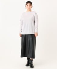 OLHLA05119 eur3(エウルキューブ) 【大きいサイズ】フェイクレザースカート ブラック(94)