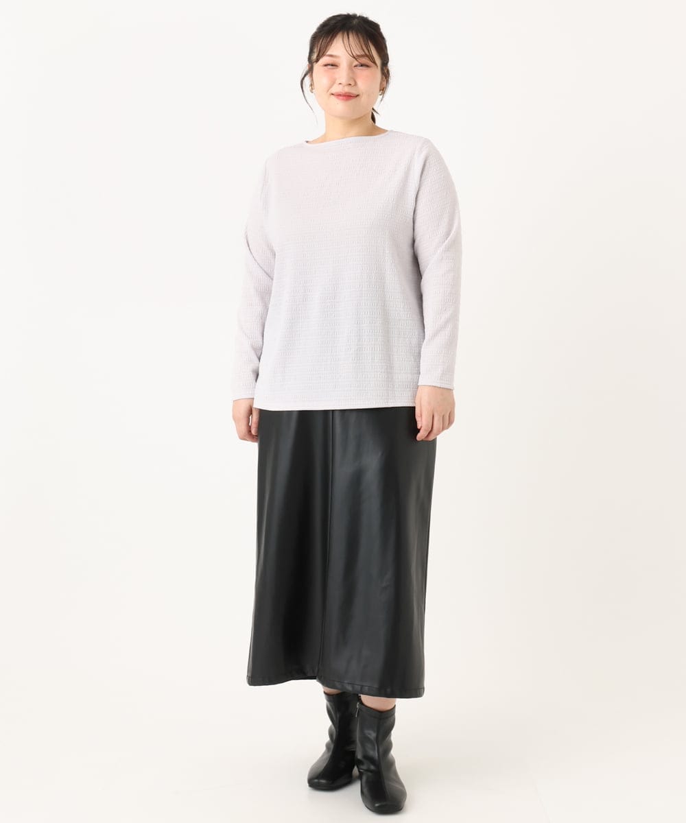 OLHLA05119 eur3(エウルキューブ) 【大きいサイズ】フェイクレザースカート ブラック(94)
