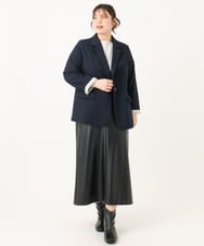 OLHLA05119 eur3(エウルキューブ) 【大きいサイズ】フェイクレザースカート ブラック(94)