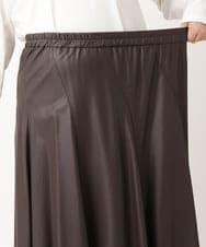 OLHLS08129 eur3(エウルキューブ) 【大きいサイズ】フェイクレザーフレアスカート ダークブラウン(87)