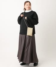 OLHLS08129 eur3(エウルキューブ) 【大きいサイズ】フェイクレザーフレアスカート ダークブラウン(87)