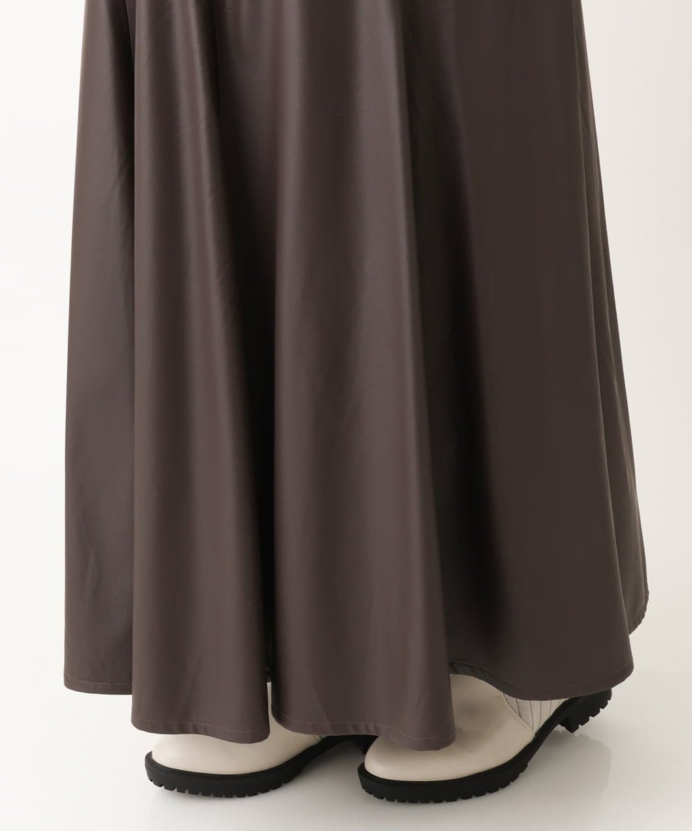 OLHLS08129 eur3(エウルキューブ) 【大きいサイズ】フェイクレザーフレアスカート ダークブラウン(87)