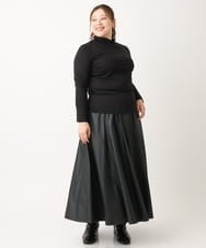 OLHLS08129 eur3(エウルキューブ) 【大きいサイズ】フェイクレザーフレアスカート ブラック(94)
