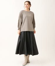 OLHLS08129 eur3(エウルキューブ) 【大きいサイズ】フェイクレザーフレアスカート ブラック(94)