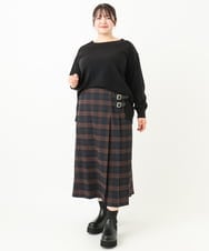 OLHLV09129 eur3(エウルキューブ) 【大きいサイズ】キルトスカート ネイビー(57)