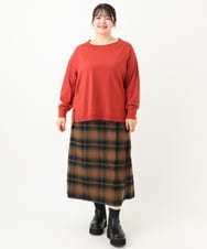 OLHLV09129 eur3(エウルキューブ) 【大きいサイズ】キルトスカート キャメル(83)