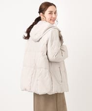 OLJAA02269 eur3(エウルキューブ) 【大きいサイズ】フーディーダウンジャケット グレージュ(89)