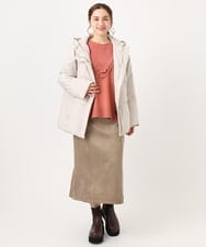 OLJAA02269 eur3(エウルキューブ) 【大きいサイズ】フーディーダウンジャケット グレージュ(89)