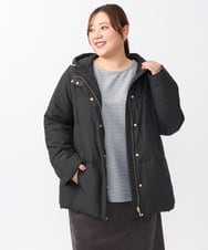 OLJAA02269 eur3(エウルキューブ) 【大きいサイズ】フーディーダウンジャケット ブラック(94)