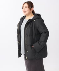 OLJAA02269 eur3(エウルキューブ) 【大きいサイズ】フーディーダウンジャケット ブラック(94)