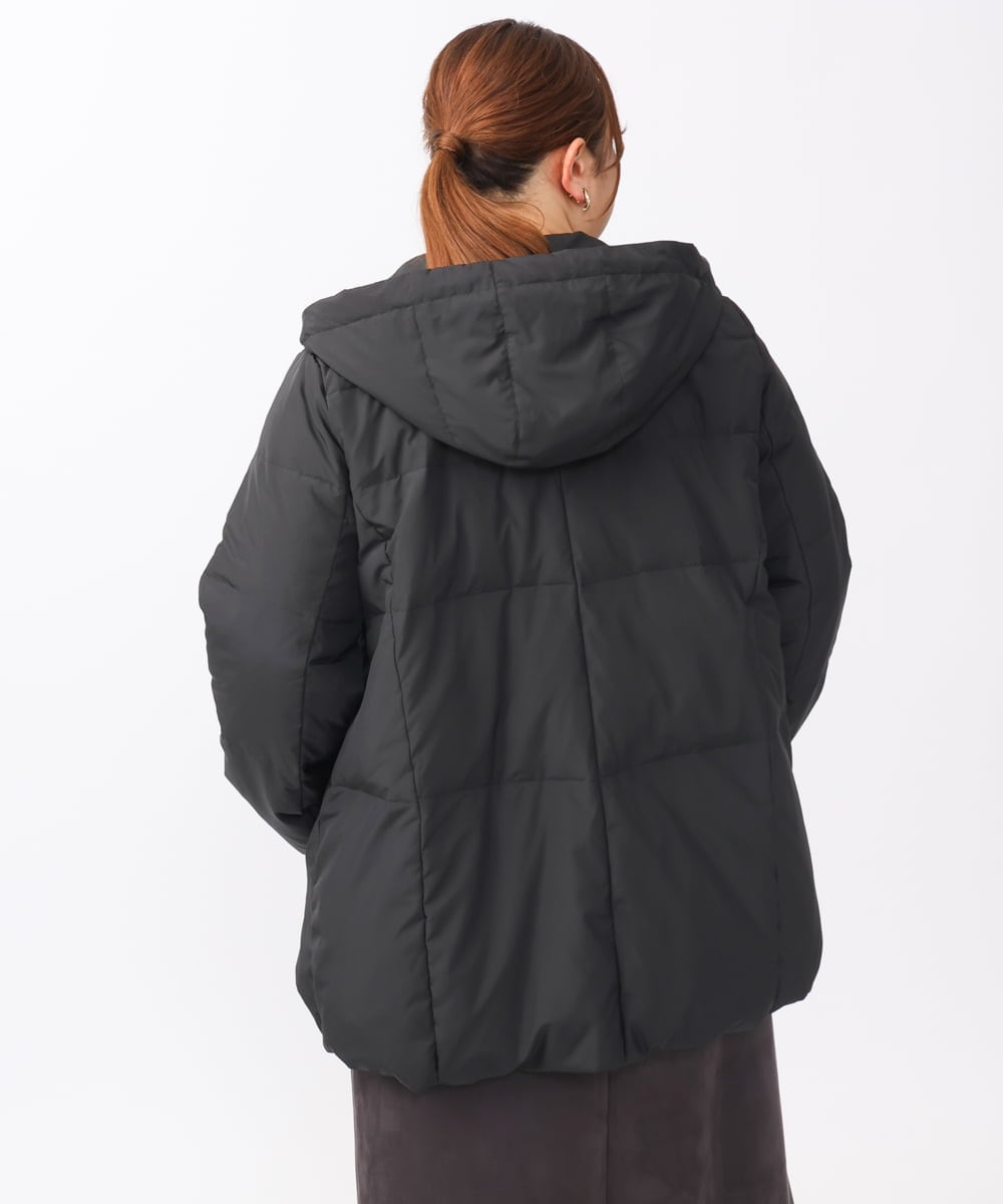 OLJAA02269 eur3(エウルキューブ) 【大きいサイズ】フーディーダウンジャケット ブラック(94)