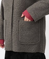 OLJAA09139 eur3(エウルキューブ) 【大きいサイズ】ループブークレリバーシブルコート ダークグレー(93)