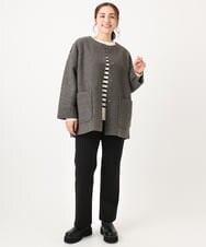 OLJAA09139 eur3(エウルキューブ) 【大きいサイズ】ループブークレリバーシブルコート ダークグレー(93)