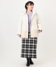 OLJAD03299 eur3(エウルキューブ) 【大きいサイズ】異素材ショートダウンジャケット アイボリー(80)