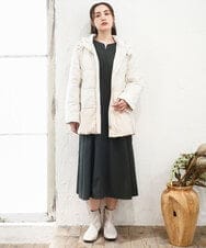 OLJAD03299 eur3(エウルキューブ) 【大きいサイズ】異素材ショートダウンジャケット アイボリー(80)