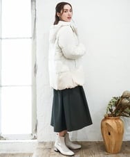 OLJAD03299 eur3(エウルキューブ) 【大きいサイズ】異素材ショートダウンジャケット アイボリー(80)