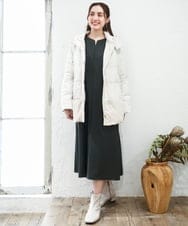 OLJAD03299 eur3(エウルキューブ) 【大きいサイズ】異素材ショートダウンジャケット アイボリー(80)