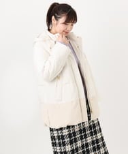OLJAD03299 eur3(エウルキューブ) 【大きいサイズ】異素材ショートダウンジャケット アイボリー(80)