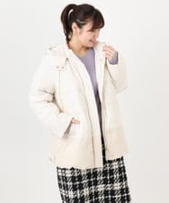OLJAD03299 eur3(エウルキューブ) 【大きいサイズ】異素材ショートダウンジャケット アイボリー(80)