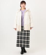 OLJAD03299 eur3(エウルキューブ) 【大きいサイズ】異素材ショートダウンジャケット アイボリー(80)
