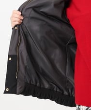 OLJAD03299 eur3(エウルキューブ) 【大きいサイズ】異素材ショートダウンジャケット ダークグレー(93)