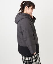 OLJAD03299 eur3(エウルキューブ) 【大きいサイズ】異素材ショートダウンジャケット ダークグレー(93)