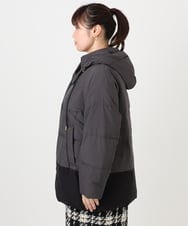 OLJAD03299 eur3(エウルキューブ) 【大きいサイズ】異素材ショートダウンジャケット ダークグレー(93)