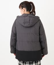 OLJAD03299 eur3(エウルキューブ) 【大きいサイズ】異素材ショートダウンジャケット ダークグレー(93)
