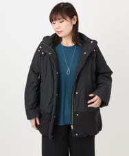 OLJAD03299 eur3(エウルキューブ) 【大きいサイズ】異素材ショートダウンジャケット ブラック(94)