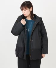 OLJAD03299 eur3(エウルキューブ) 【大きいサイズ】異素材ショートダウンジャケット ブラック(94)