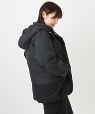 OLJAD03299 eur3(エウルキューブ) 【大きいサイズ】異素材ショートダウンジャケット ブラック(94)