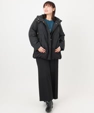 OLJAD03299 eur3(エウルキューブ) 【大きいサイズ】異素材ショートダウンジャケット ブラック(94)