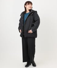 OLJAD03299 eur3(エウルキューブ) 【大きいサイズ】異素材ショートダウンジャケット ブラック(94)