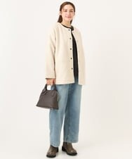 OLJAD09149 eur3(エウルキューブ) 【大きいサイズ】ブークレノーカラージャケット アイボリー(80)