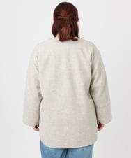 OLJBD90159 eur3(エウルキューブ) 【大きいサイズ】ウールライクノーカラージャケット ベージュ(82)
