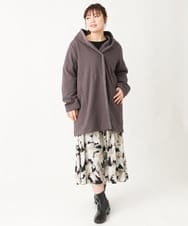 OLJBV03159 eur3(エウルキューブ) 【大きいサイズ】フーディー裏ボアアウター ダークブラウン(87)