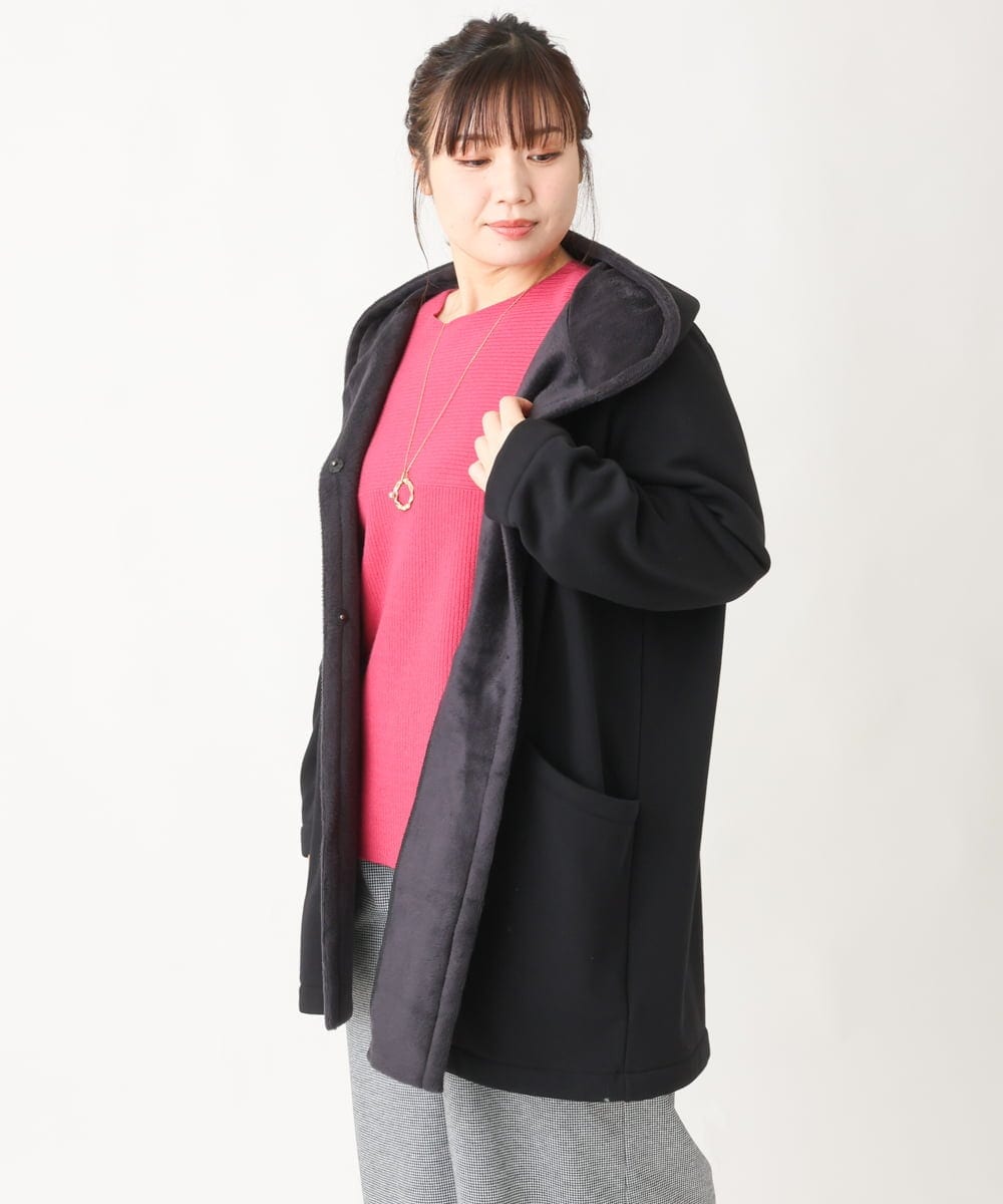 OLJBV03159 eur3(エウルキューブ) 【大きいサイズ】フーディー裏ボアアウター ブラック(94)
