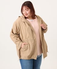 OLJDD03169 eur3(エウルキューブ) 【大きいサイズ/撥水/花粉ガード】マウンテンパーカー ベージュ