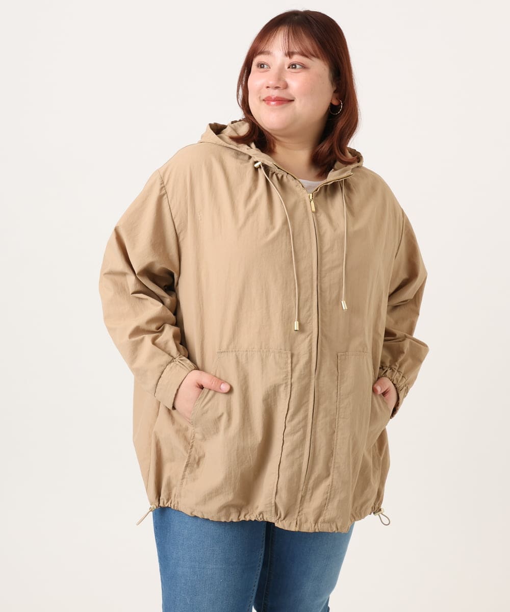 OLJDD03169 eur3(エウルキューブ) 【大きいサイズ/撥水/花粉ガード】マウンテンパーカー ベージュ