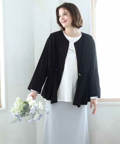 OLJDD06179 eur3 【大きいサイズ】シア―ギャザーブルゾン