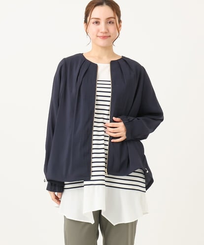 OLJEA05169 eur3 【大きいサイズ】バックペプラムブルゾン