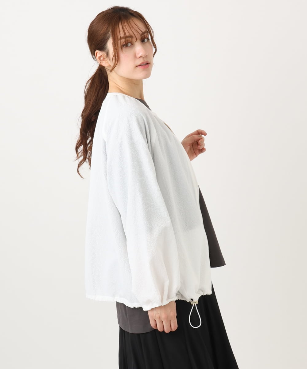 OLJED08169 eur3(エウルキューブ) 【大きいサイズ】ポコポコブルゾン ホワイト