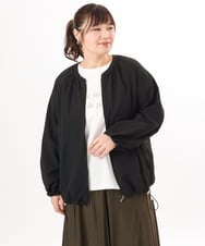 OLJED08169 eur3(エウルキューブ) 【大きいサイズ】ポコポコブルゾン ブラック
