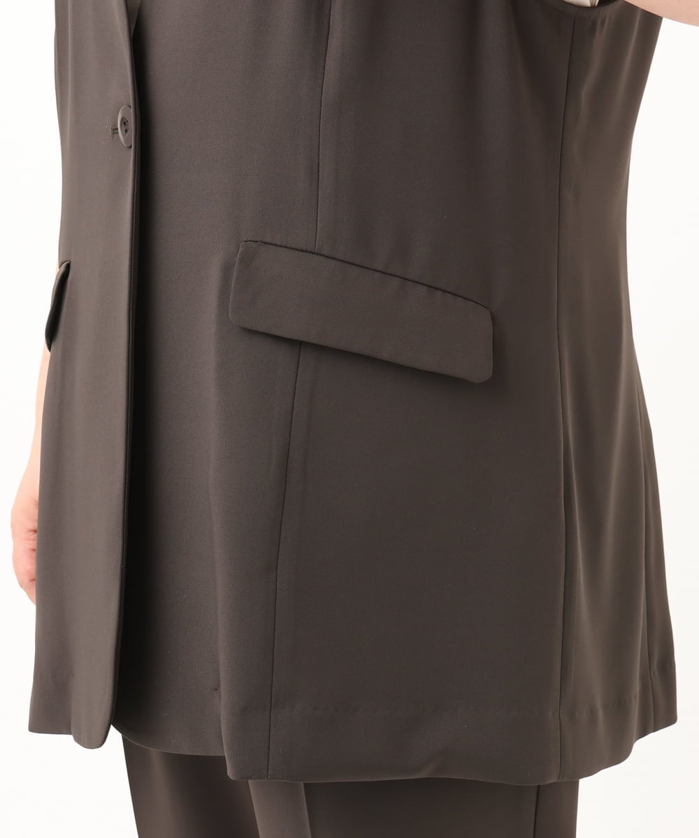 OLJGA09149 eur3(エウルキューブ) 【大きいサイズ/接触冷感】カノコVネックジレ ダークグレー(93)