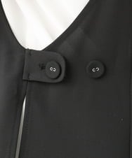 OLJGD04149 eur3(エウルキューブ) 【大きいサイズ/機能素材】洗えるカノコVネックジレ ブラック