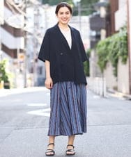 OLJHV09139 eur3(エウルキューブ) 【大きいサイズ】半袖ジャケット ネイビー(57)