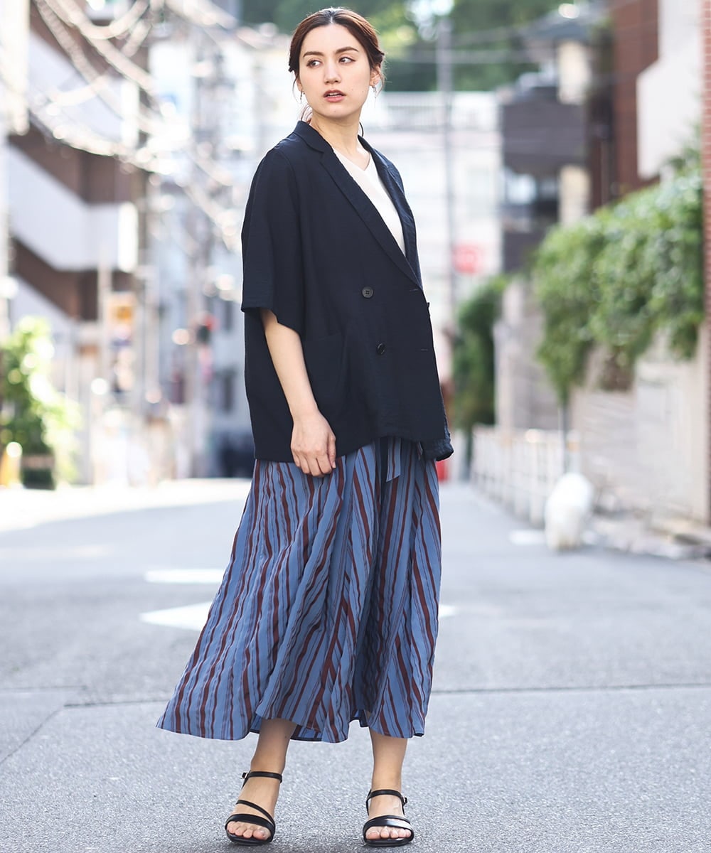 OLJHV09139 eur3(エウルキューブ) 【大きいサイズ】半袖ジャケット ネイビー(57)