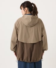 OLJKA01189 eur3(エウルキューブ) 【大きいサイズ】バイカラーフーディーブルゾン ベージュ(82)